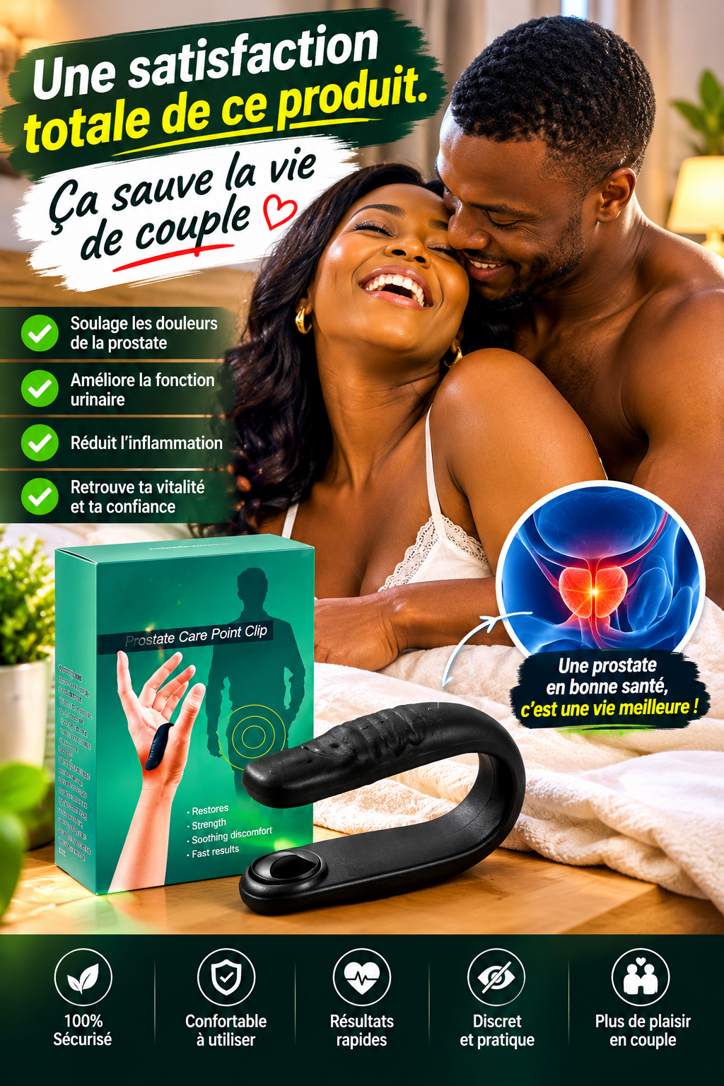 Soulagez l'inconfort de la prostate sans effort - Appareil d'acupression pour soins de la prostate