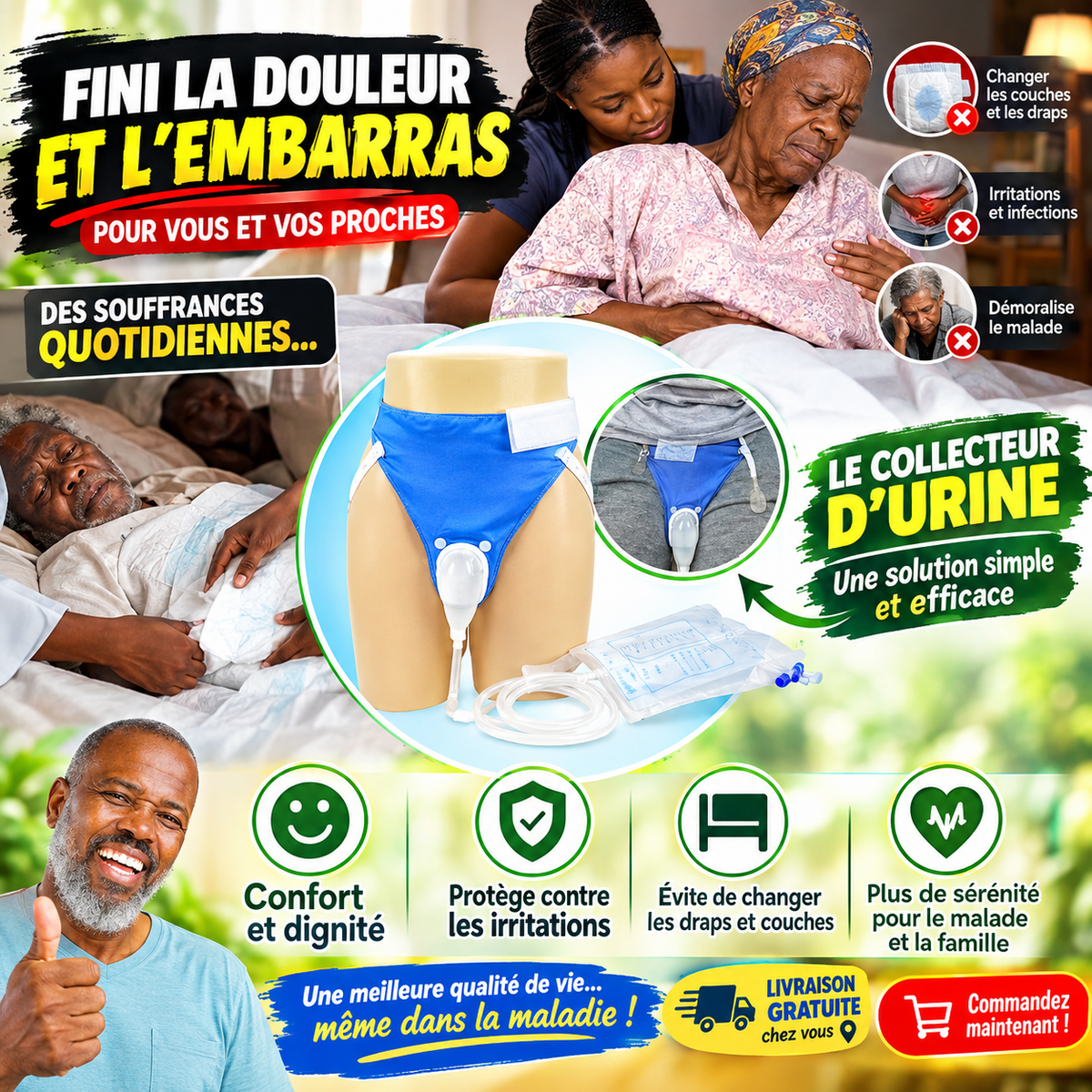 Zéro Fuite, Zéro Stress -Le Collecteur d'Urine Portable et Discret pour Vivre et Voyager sans Crainte des Fuites