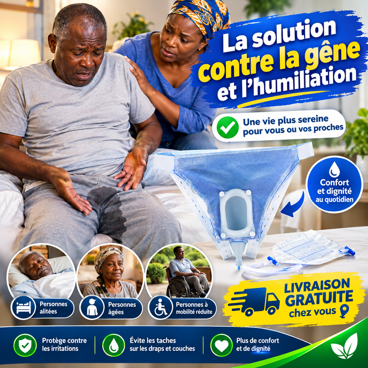 Zéro Fuite, Zéro Stress -Le Collecteur d'Urine Portable et Discret pour Vivre et Voyager sans Crainte des Fuites
