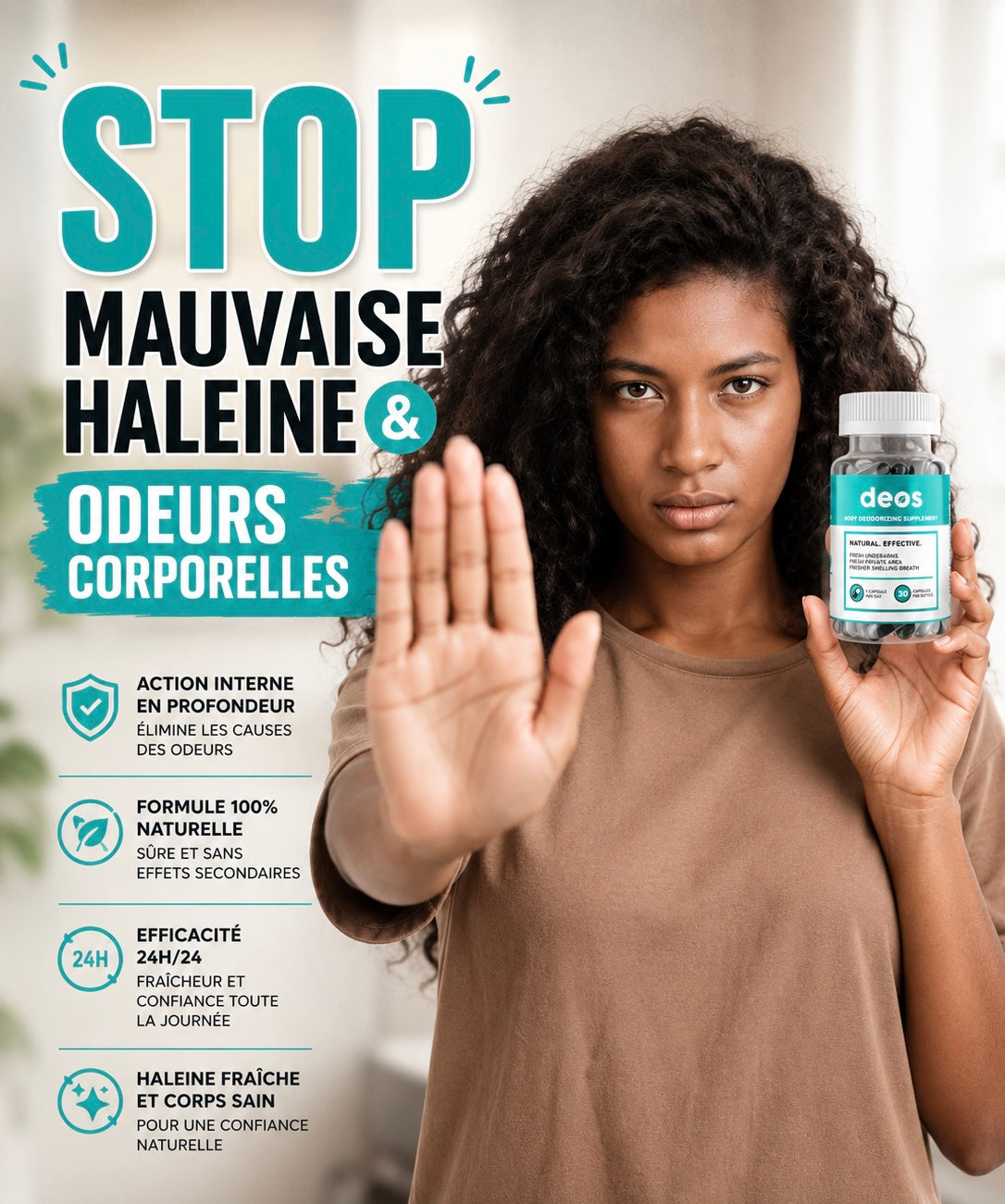 Capsule Deos contre les odeurs corporelles et mauvaises haleine